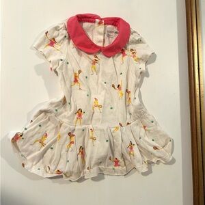 Baby Gap White Dress with Pink Collar
